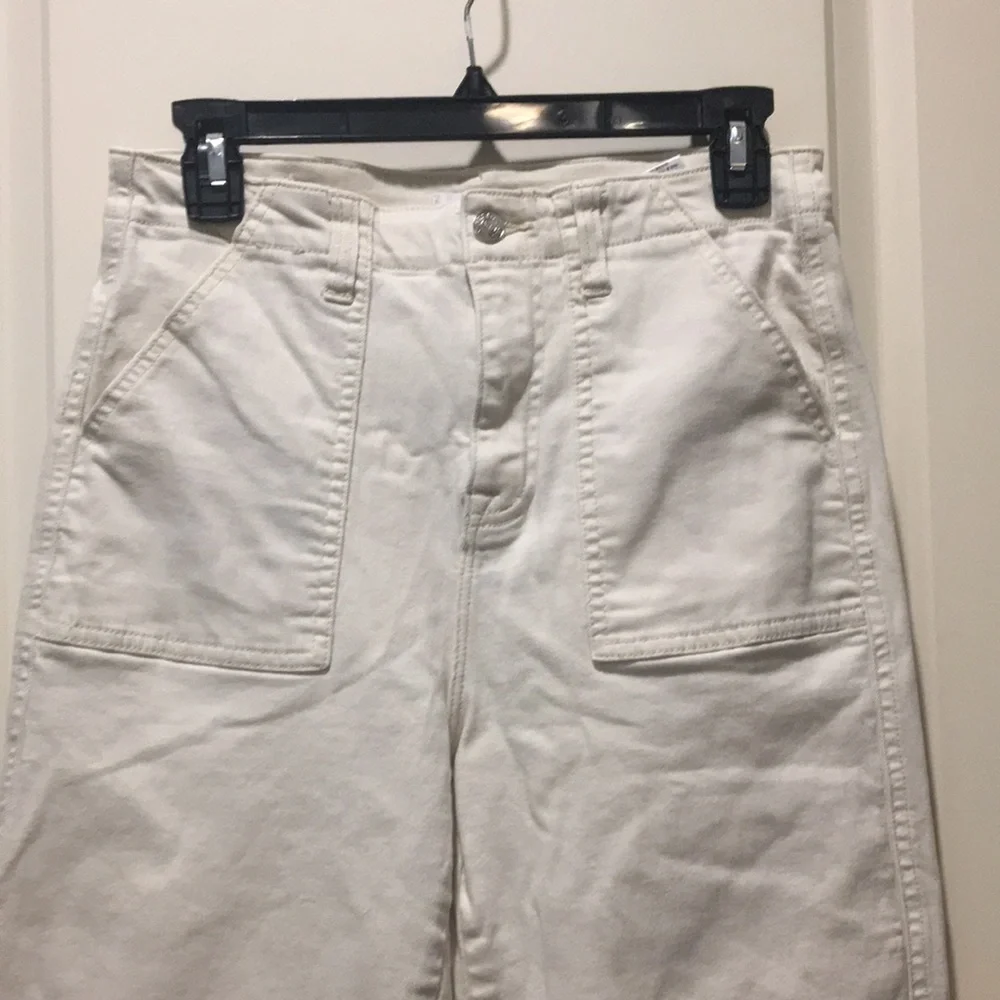 Vigoss women Dylan High Rise Wide Leg Crop jean pants stretch size 28